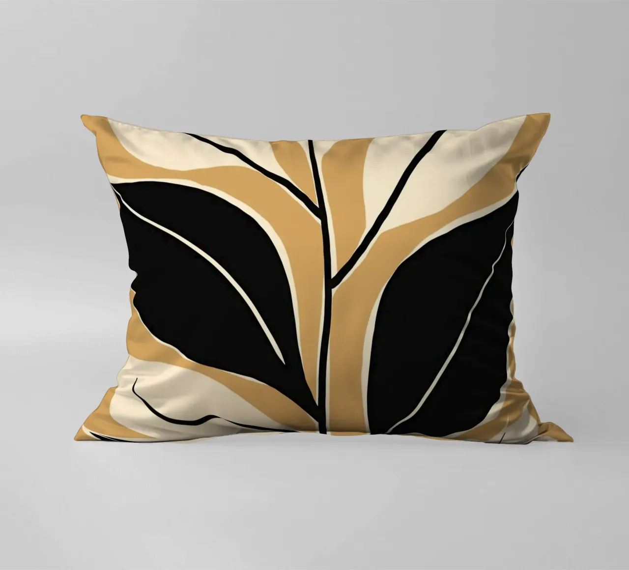 Nero e crema botanico cuscino da Little Dean