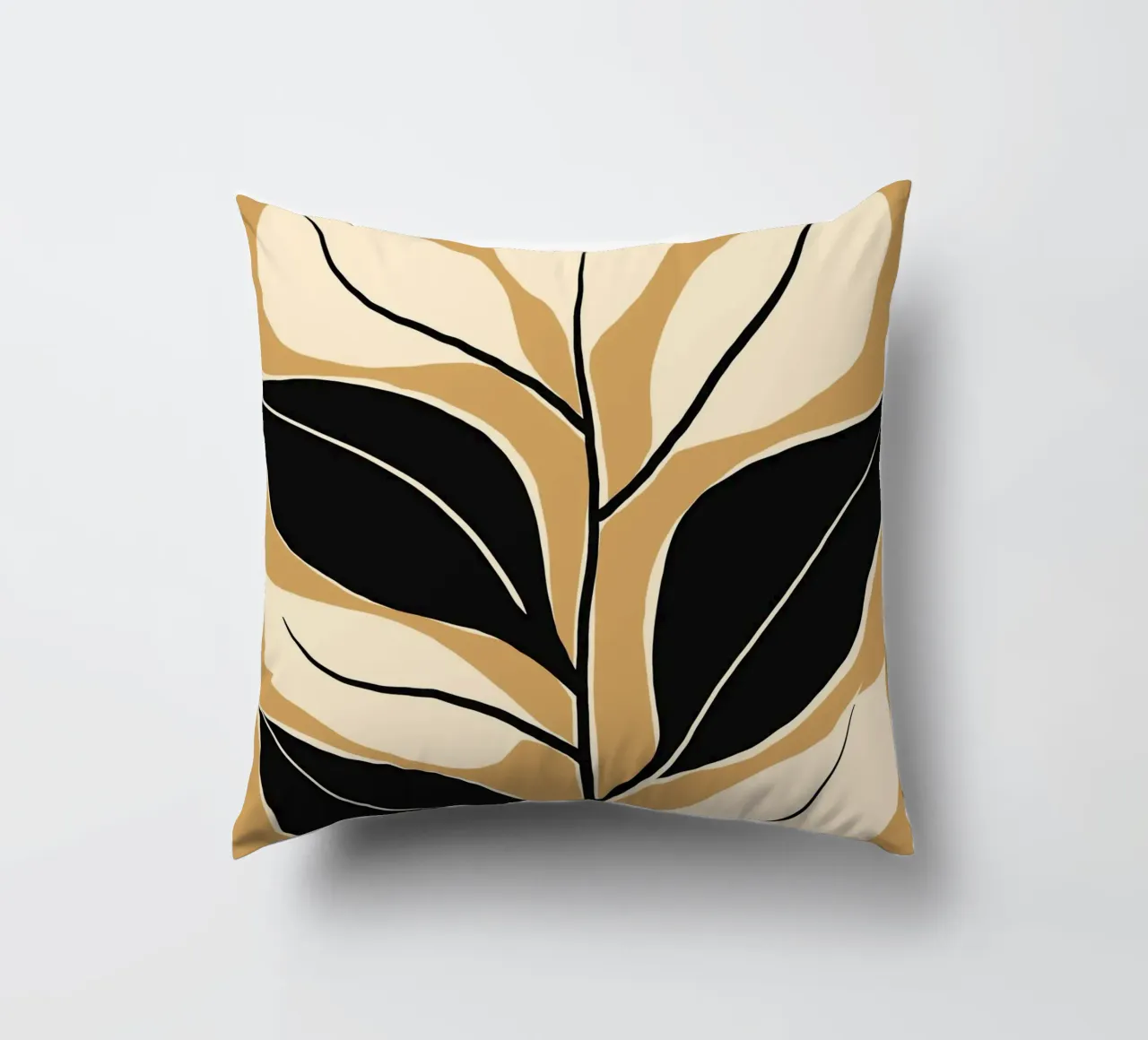 Nero e crema botanico cuscino da Little Dean