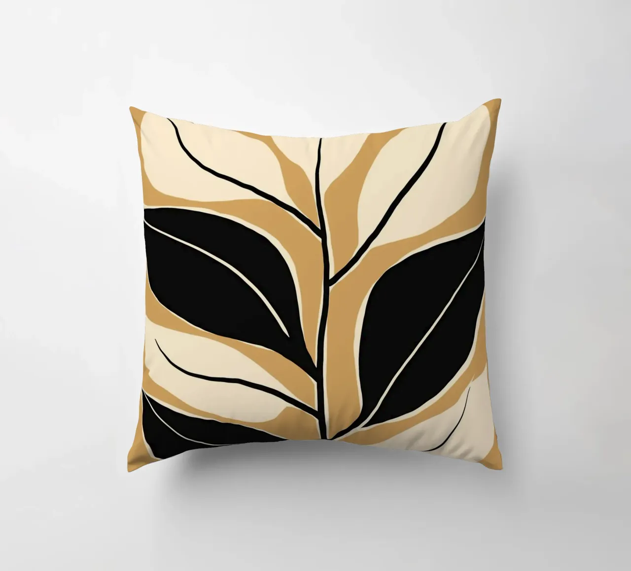 Nero e crema botanico cuscino da Little Dean