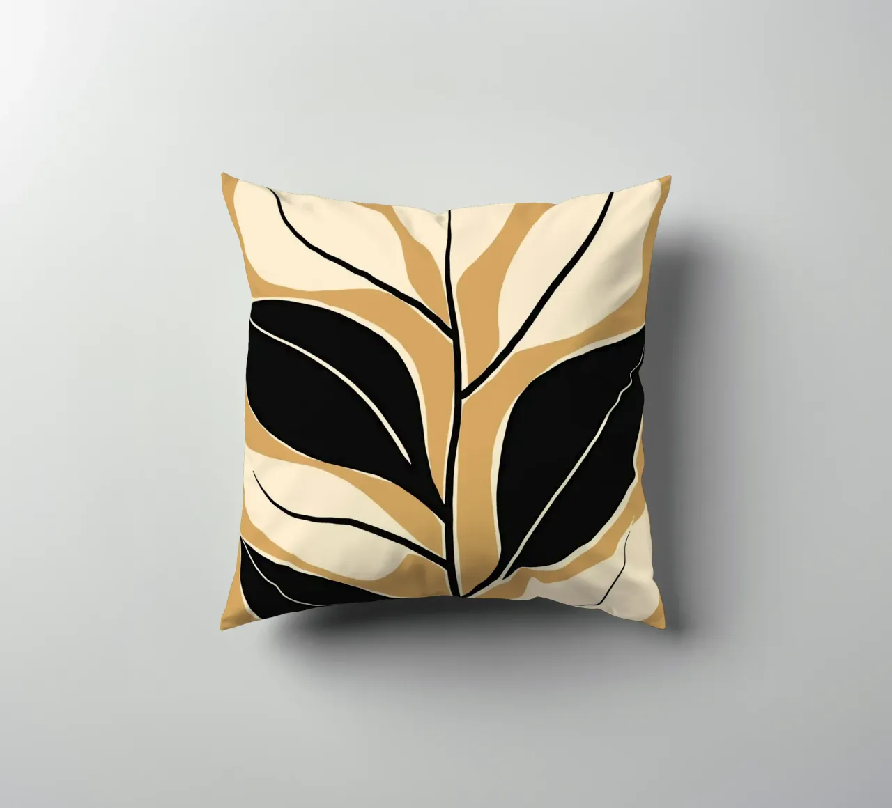 Nero e crema botanico cuscino da Little Dean