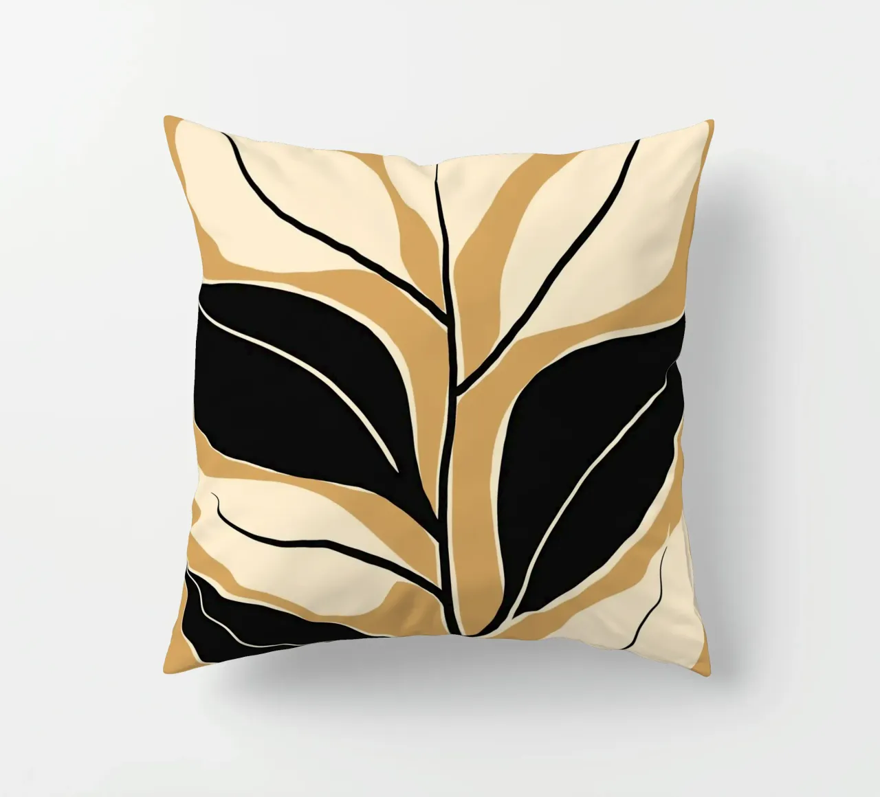 Nero e crema botanico cuscino da Little Dean