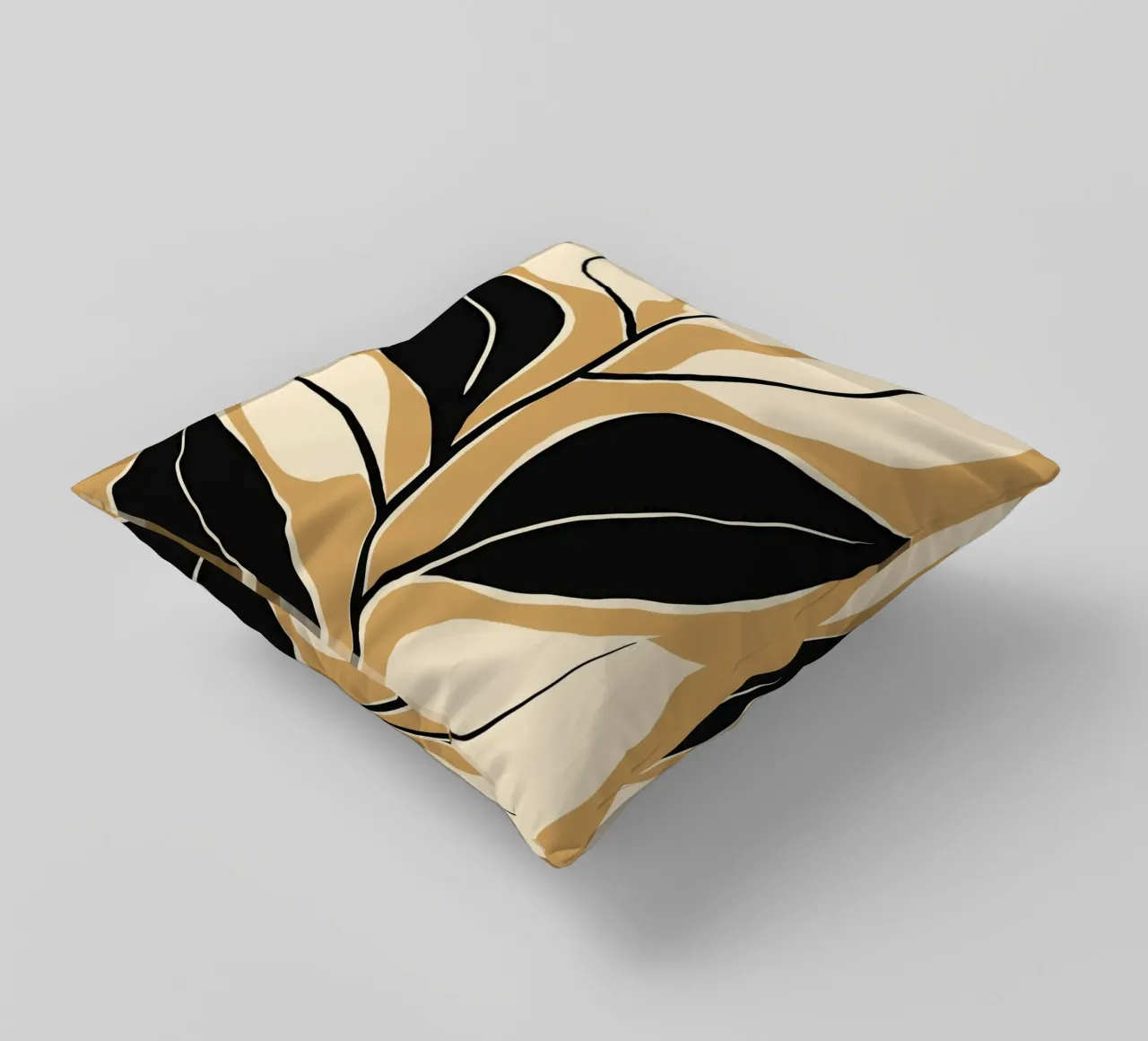 Nero e crema botanico cuscino da Little Dean