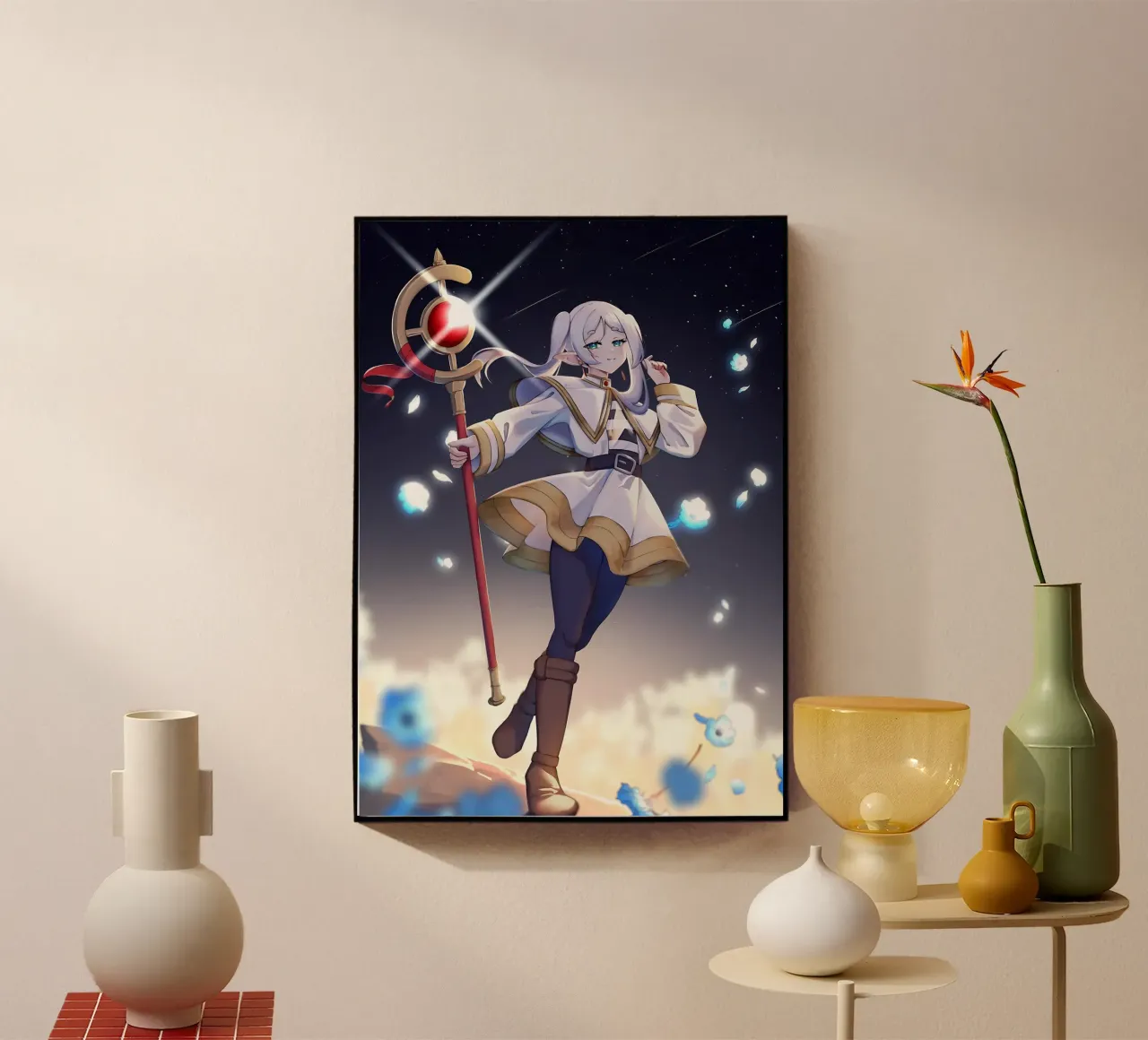 ragazza e cielo serale plexiglass da Evie Shop
