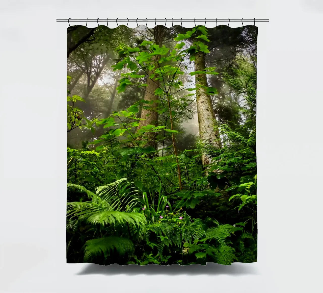 Forest #01: Emerald Canopy - Misty Forest Serenity tenda da doccia da zenitt