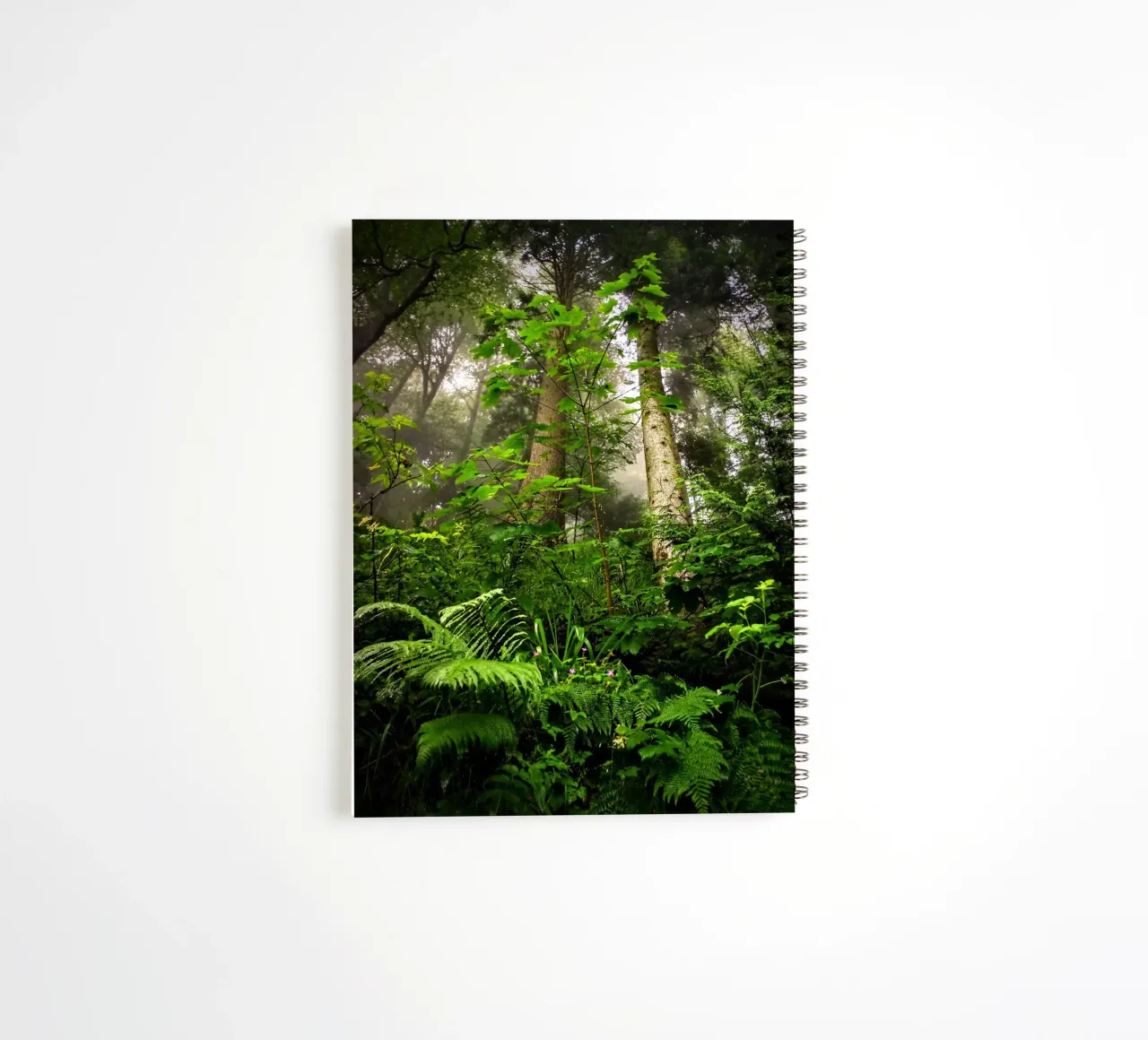Forest #01: Emerald Canopy - Misty Forest Serenity spiral notebook by zenitt