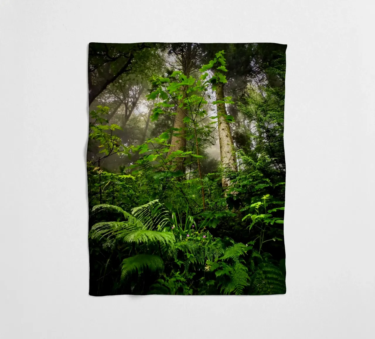 Forest #01: Emerald Canopy - Misty Forest Serenity coperta in pile da zenitt