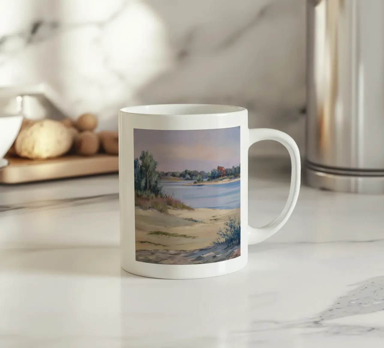 Crepuscolo di sabbia soffice tazza in ceramica da Solestice Strokes