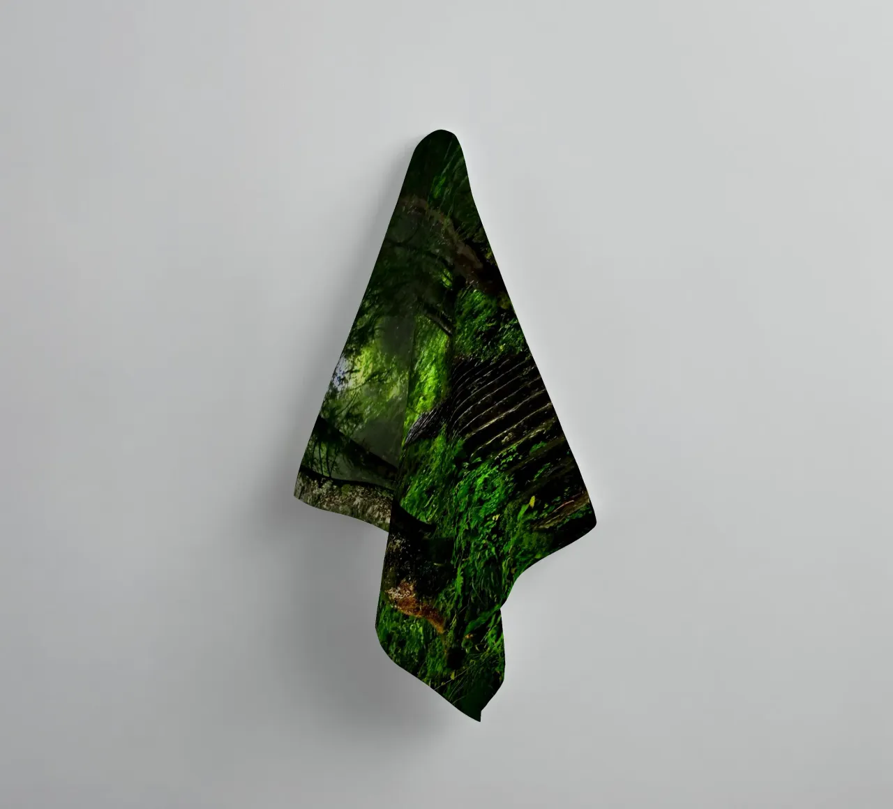 Forest #02: The Ascent - A Mossy Stairway asciugamano da bagno da zenitt