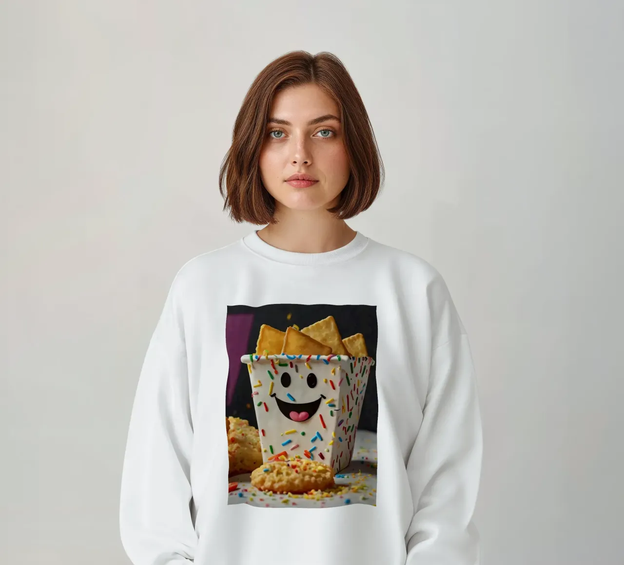 scena del dessert con un allegro contenitore pieno di felpa da DesignDoodle