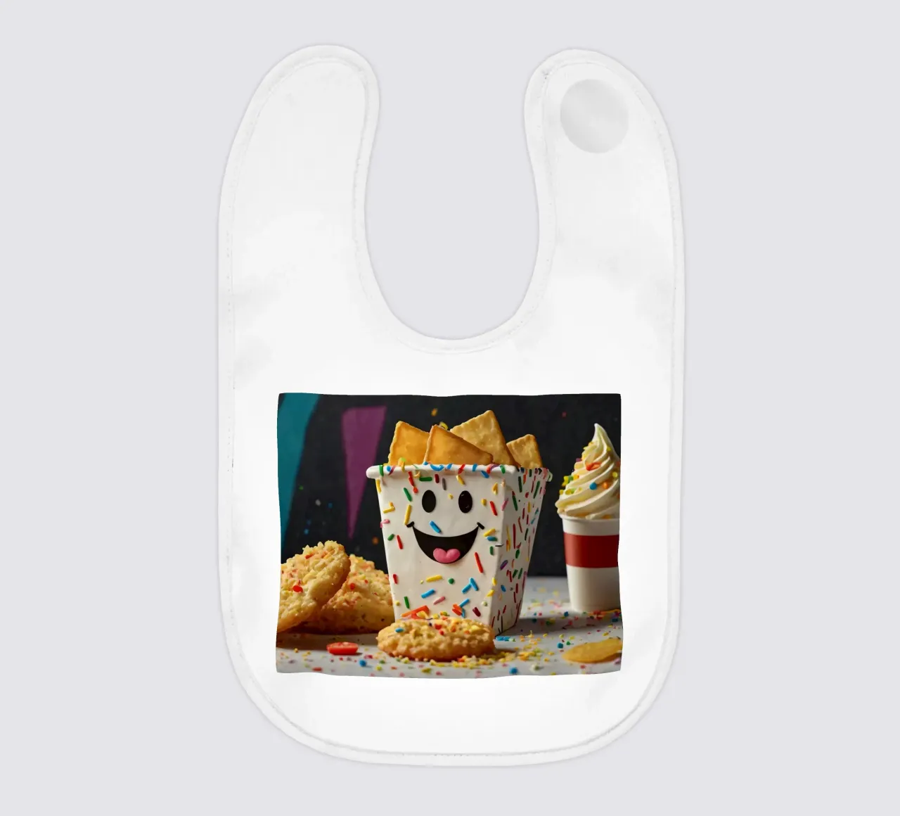 scena del dessert con un allegro contenitore pieno di bavaglino da DesignDoodle