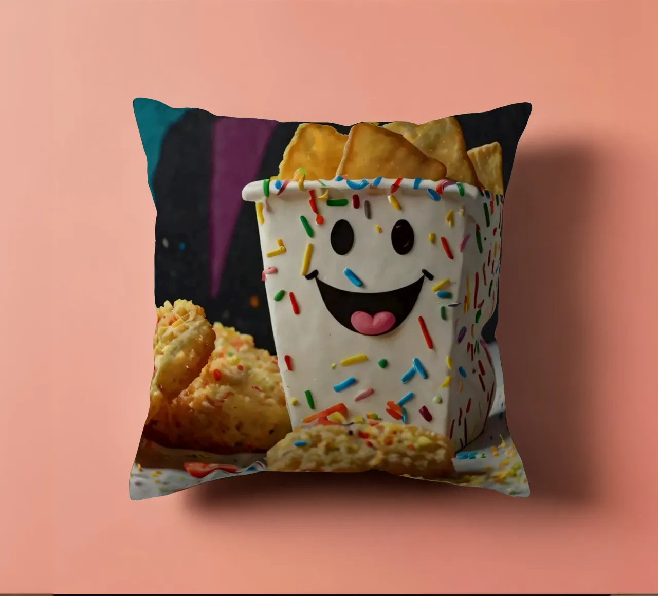 scena del dessert con un allegro contenitore pieno di cuscino da DesignDoodle