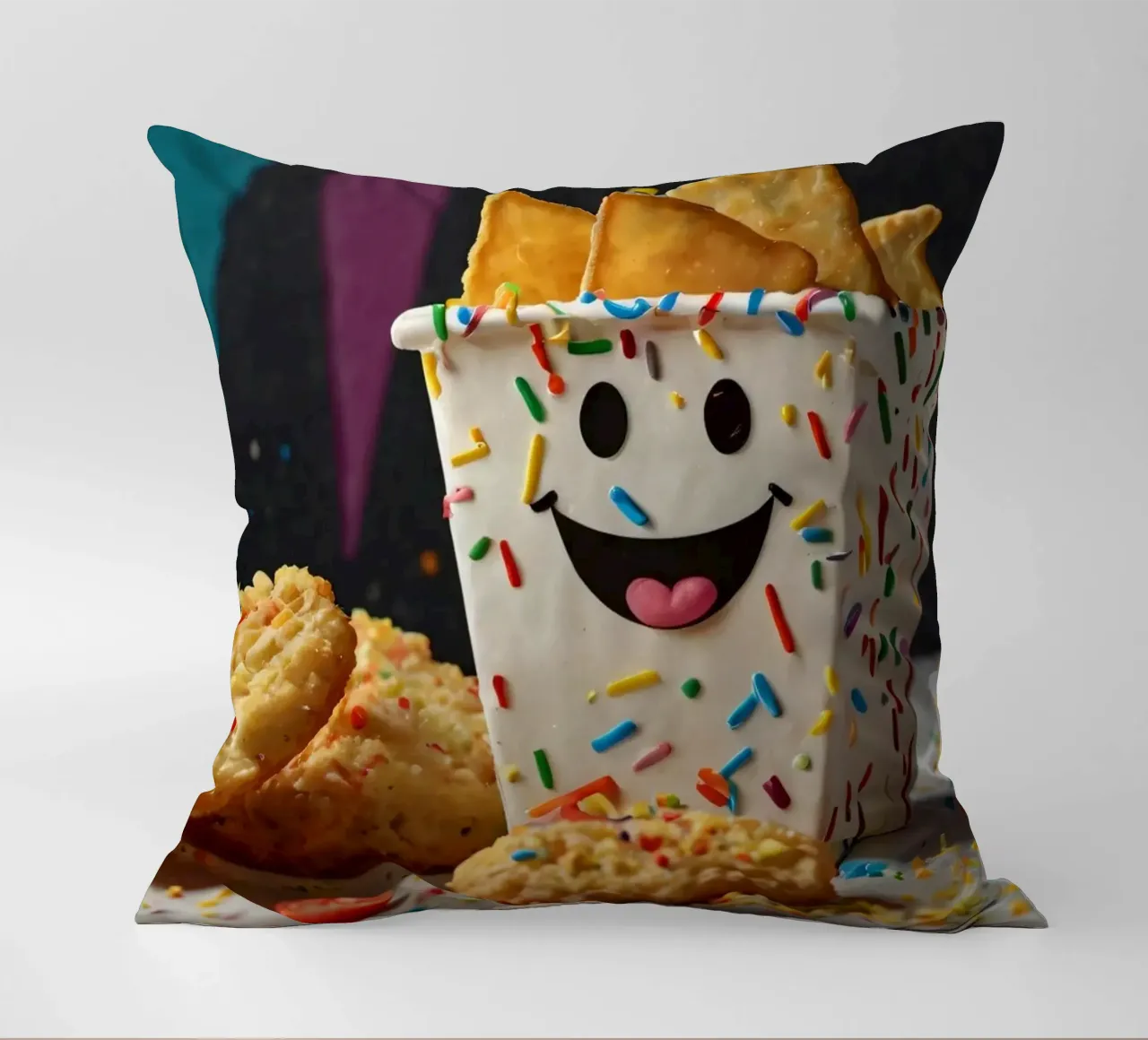 scena del dessert con un allegro contenitore pieno di cuscino da DesignDoodle