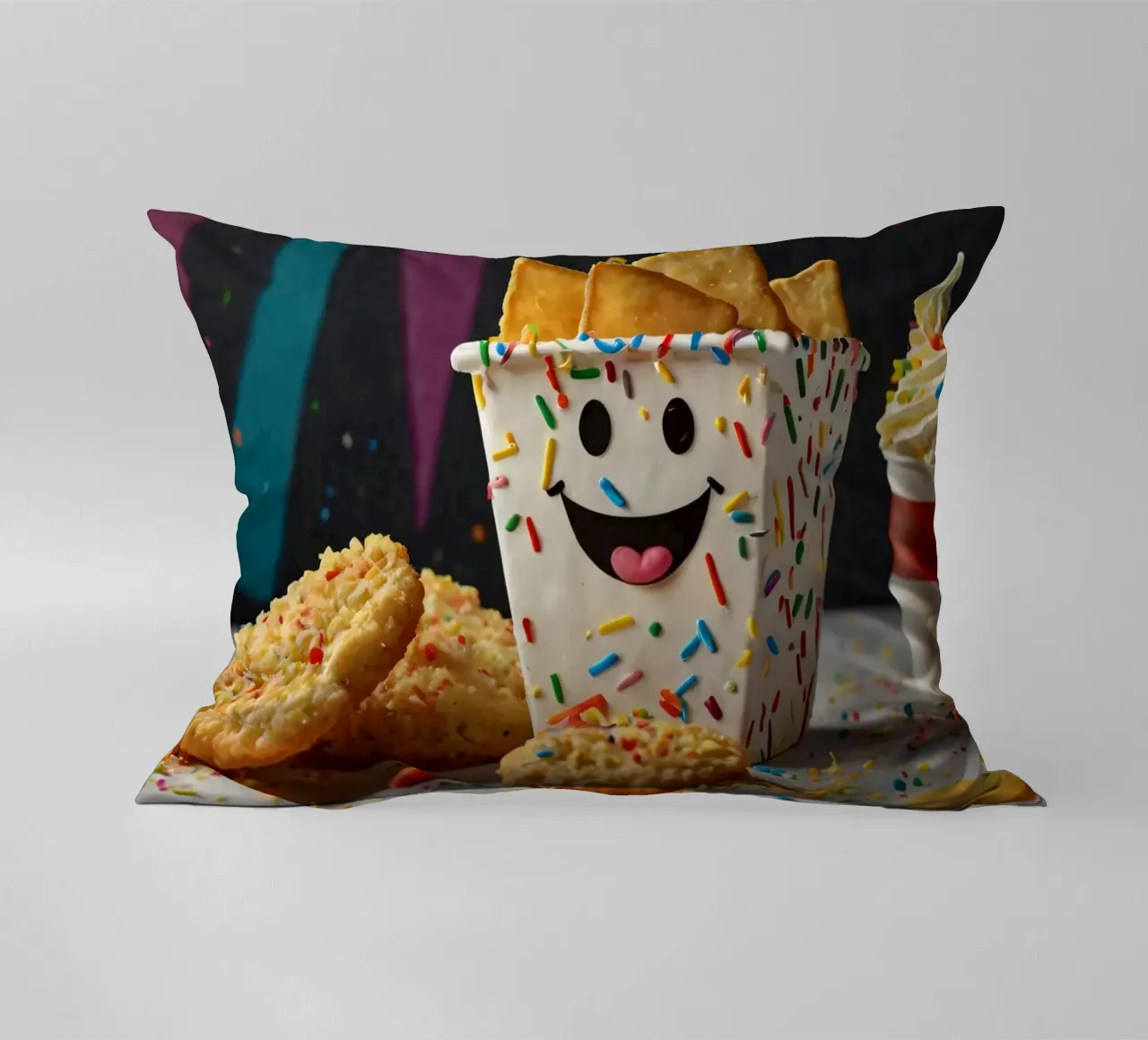 scena del dessert con un allegro contenitore pieno di cuscino da DesignDoodle