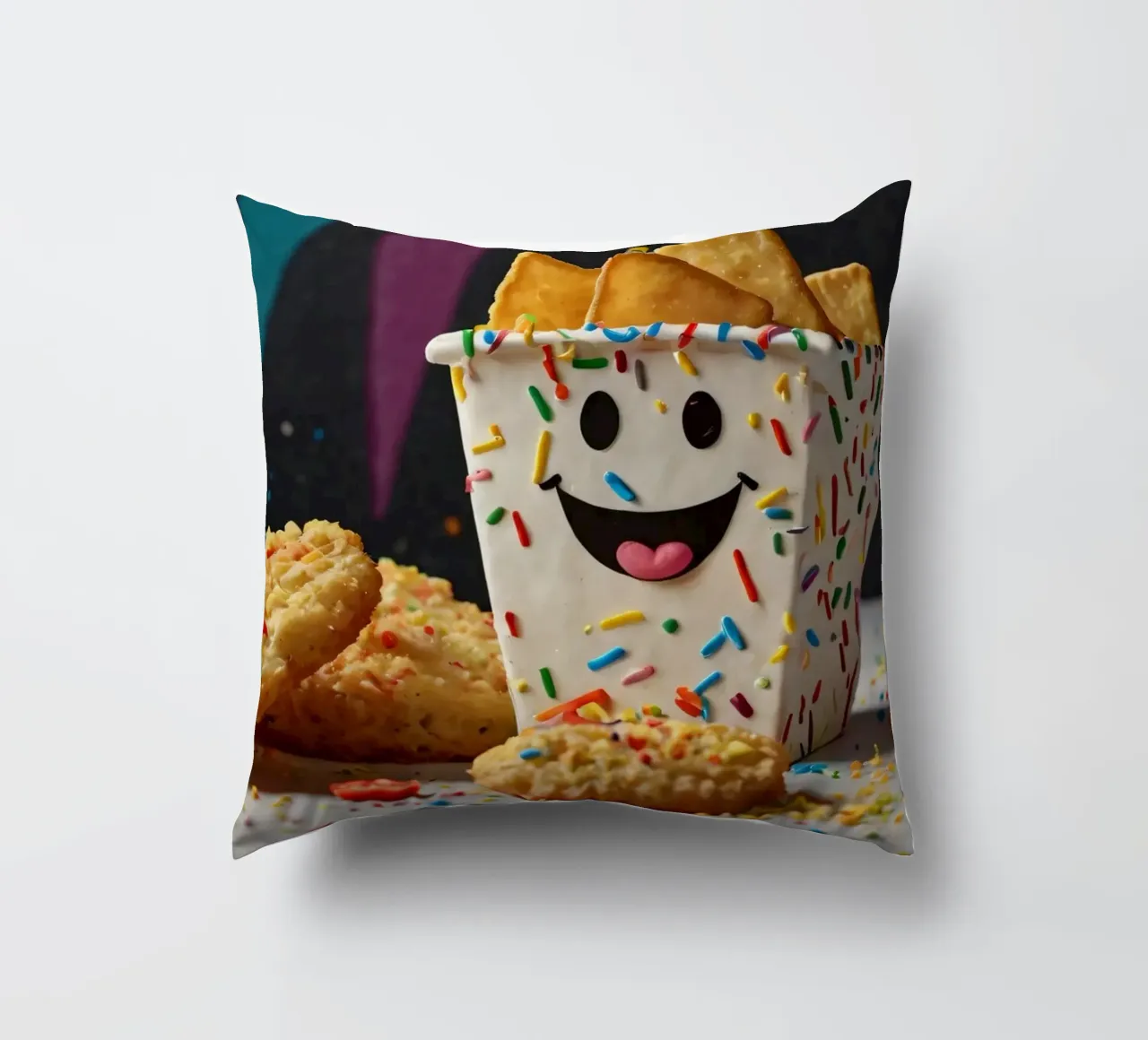 scena del dessert con un allegro contenitore pieno di cuscino da DesignDoodle