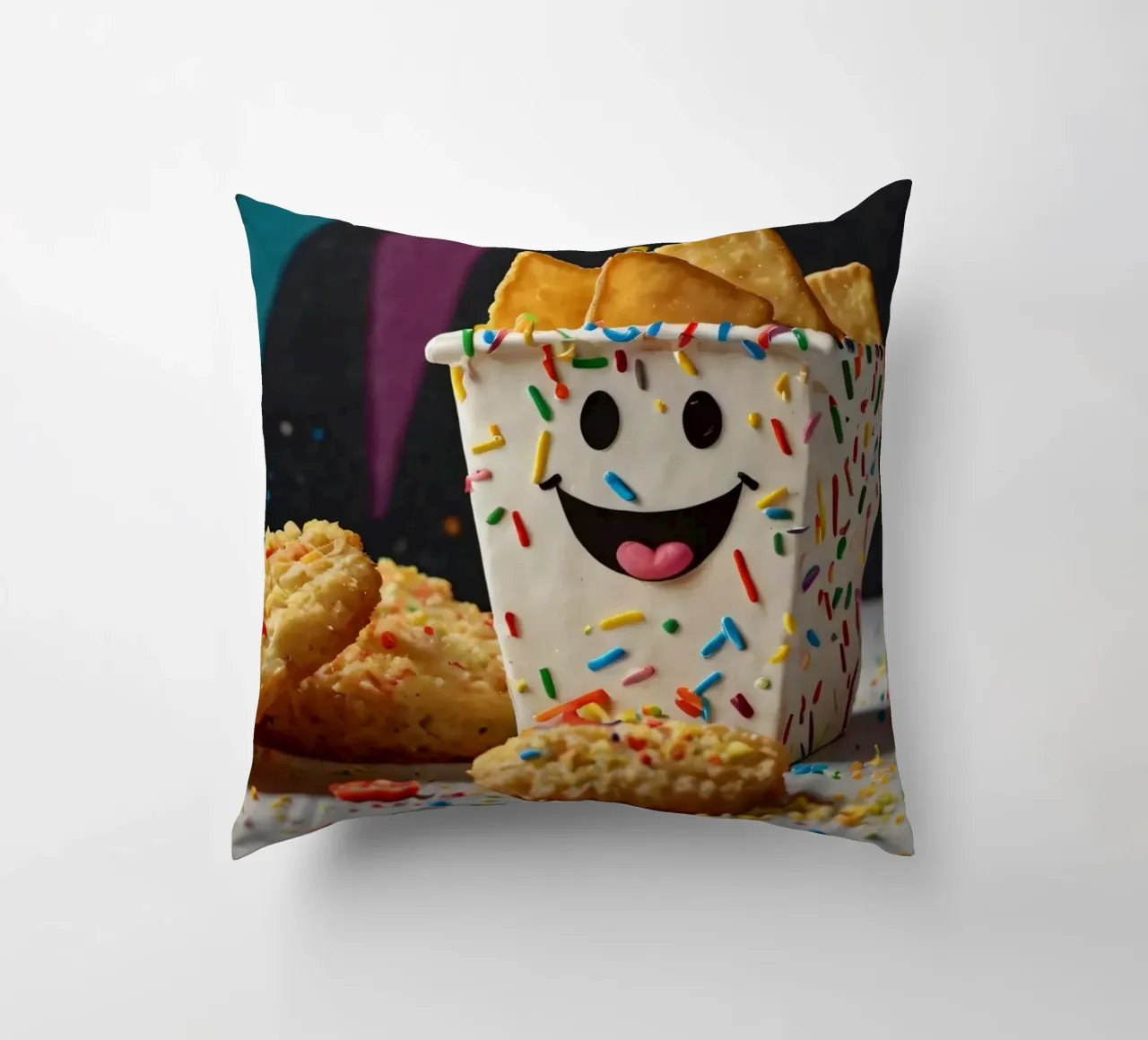 scena del dessert con un allegro contenitore pieno di cuscino da DesignDoodle