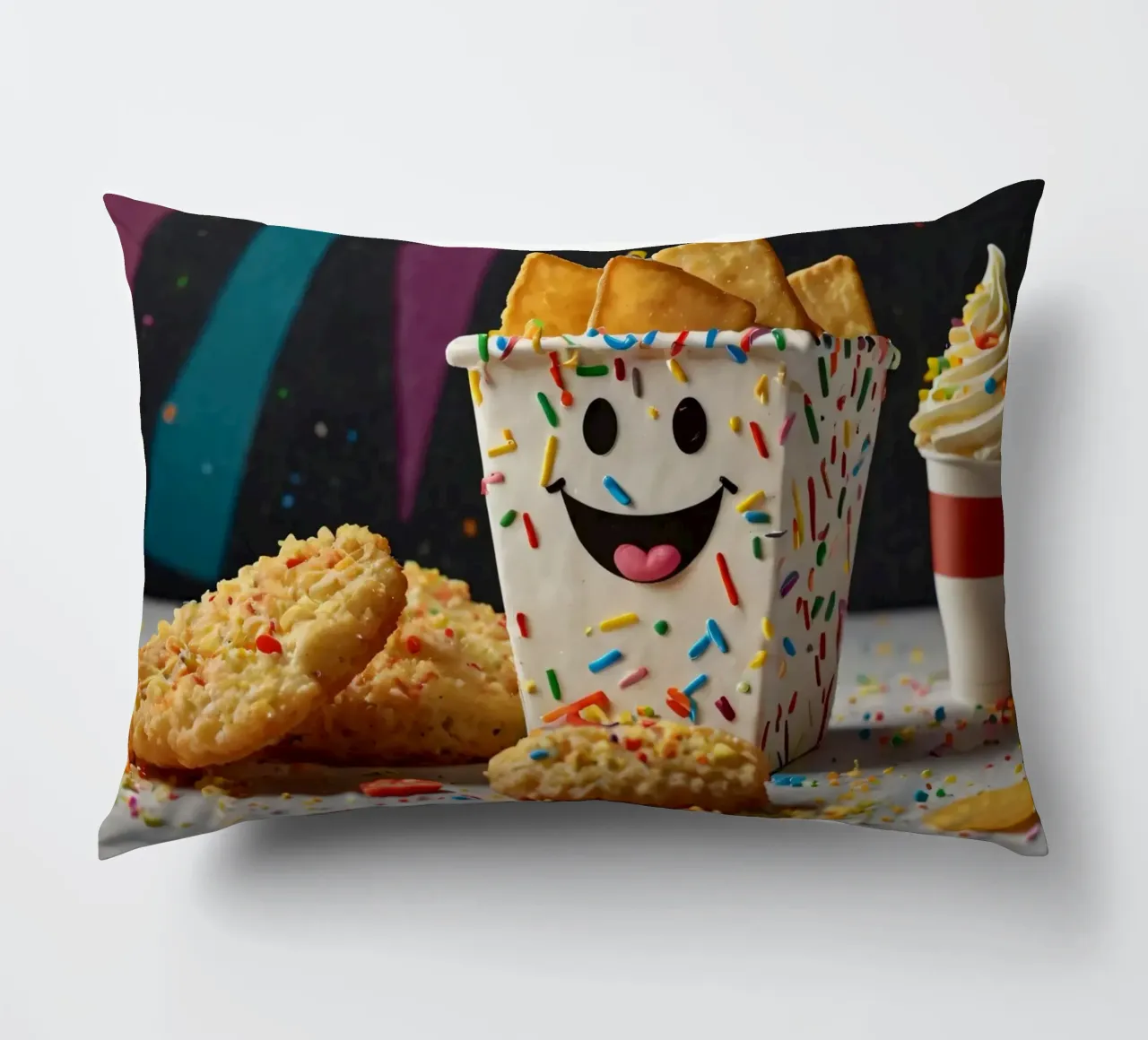 scena del dessert con un allegro contenitore pieno di cuscino da DesignDoodle