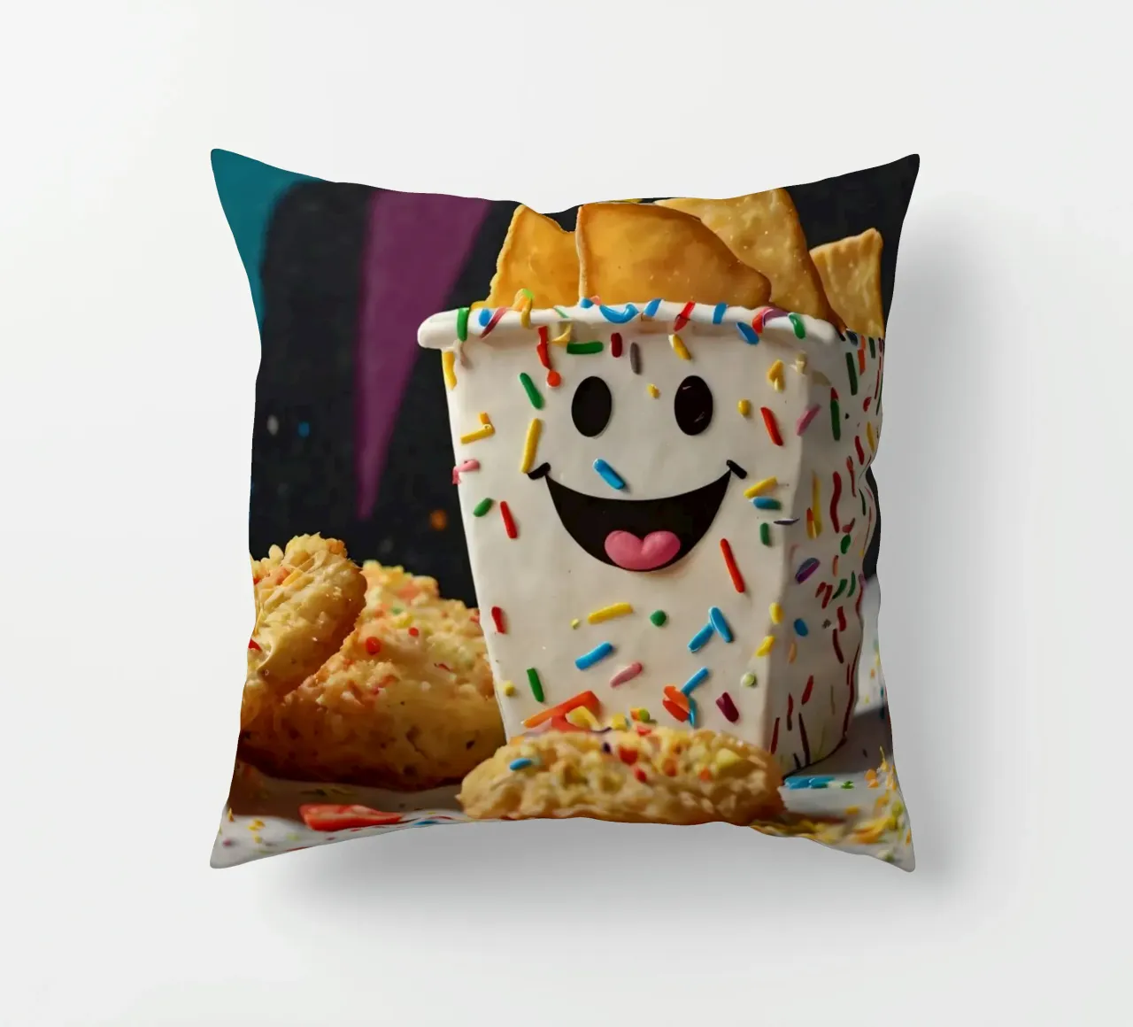 scena del dessert con un allegro contenitore pieno di cuscino da DesignDoodle