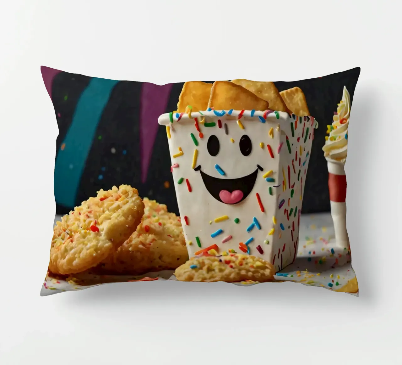 scena del dessert con un allegro contenitore pieno di cuscino da DesignDoodle