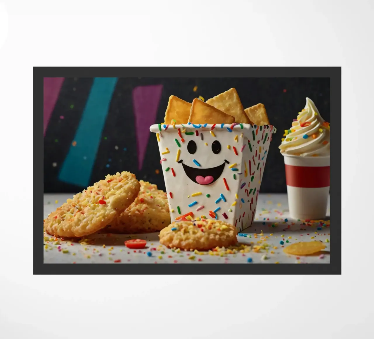 scena del dessert con un allegro contenitore pieno di zerbino da DesignDoodle