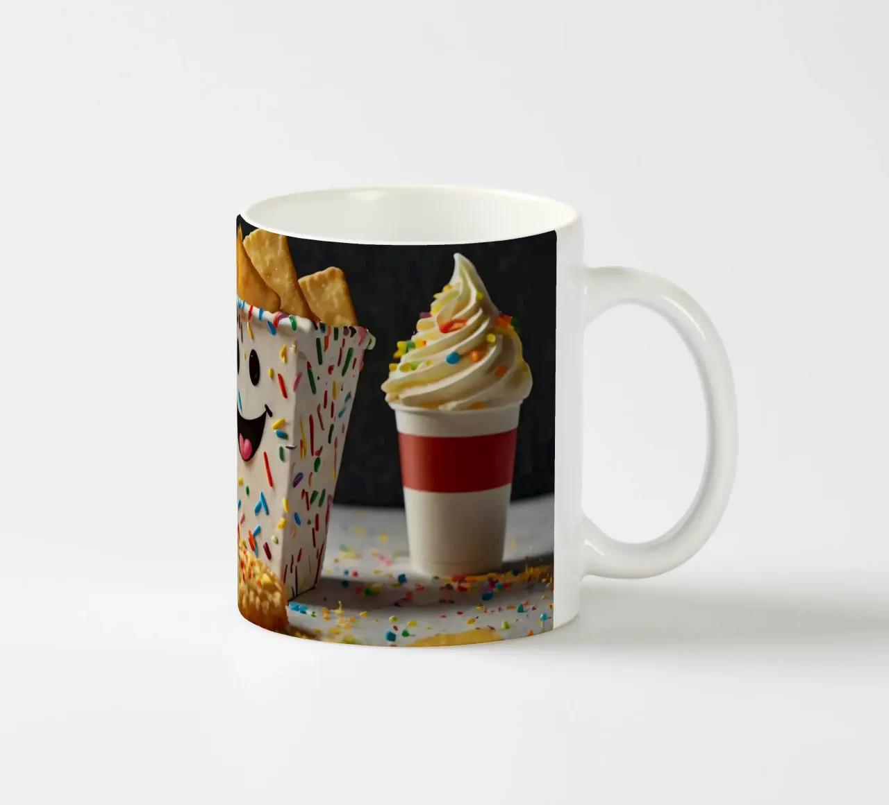 scena del dessert con un allegro contenitore pieno di tazza in ceramica da DesignDoodle
