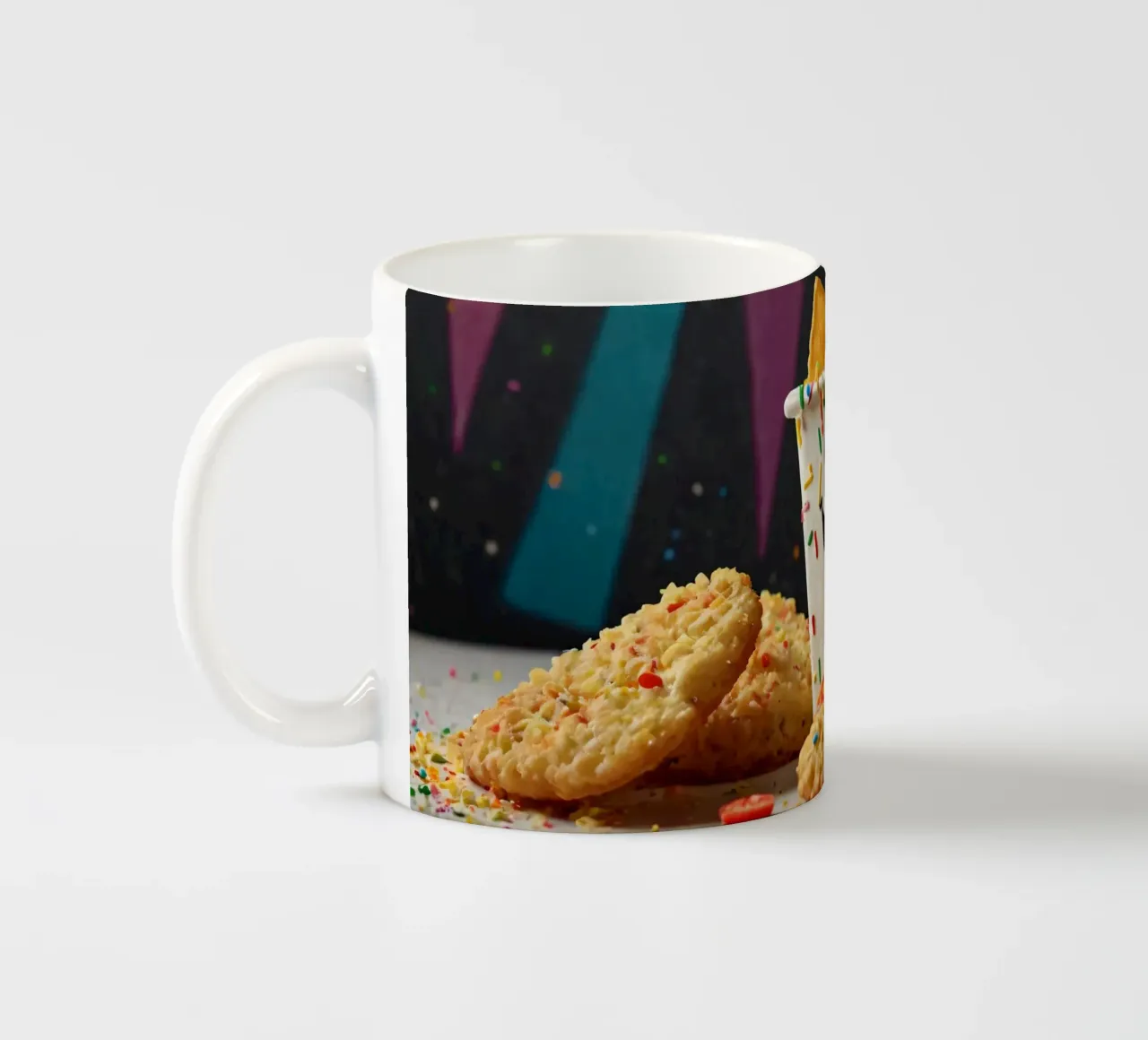 scena del dessert con un allegro contenitore pieno di tazza in ceramica da DesignDoodle