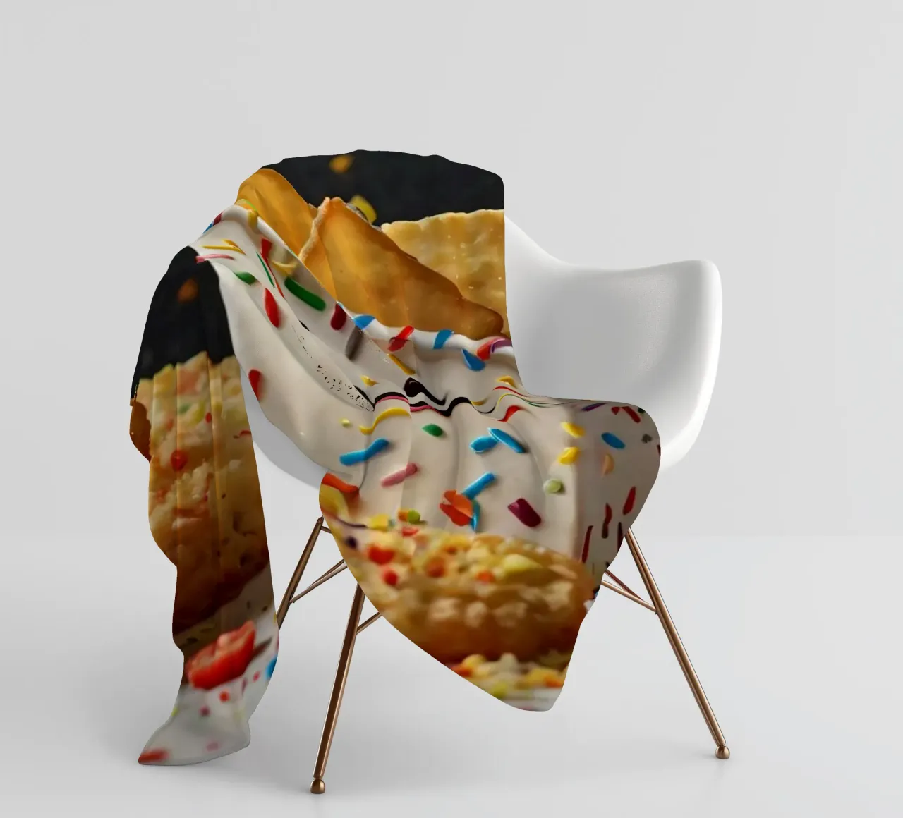 scena del dessert con un allegro contenitore pieno di coperta in pile da DesignDoodle