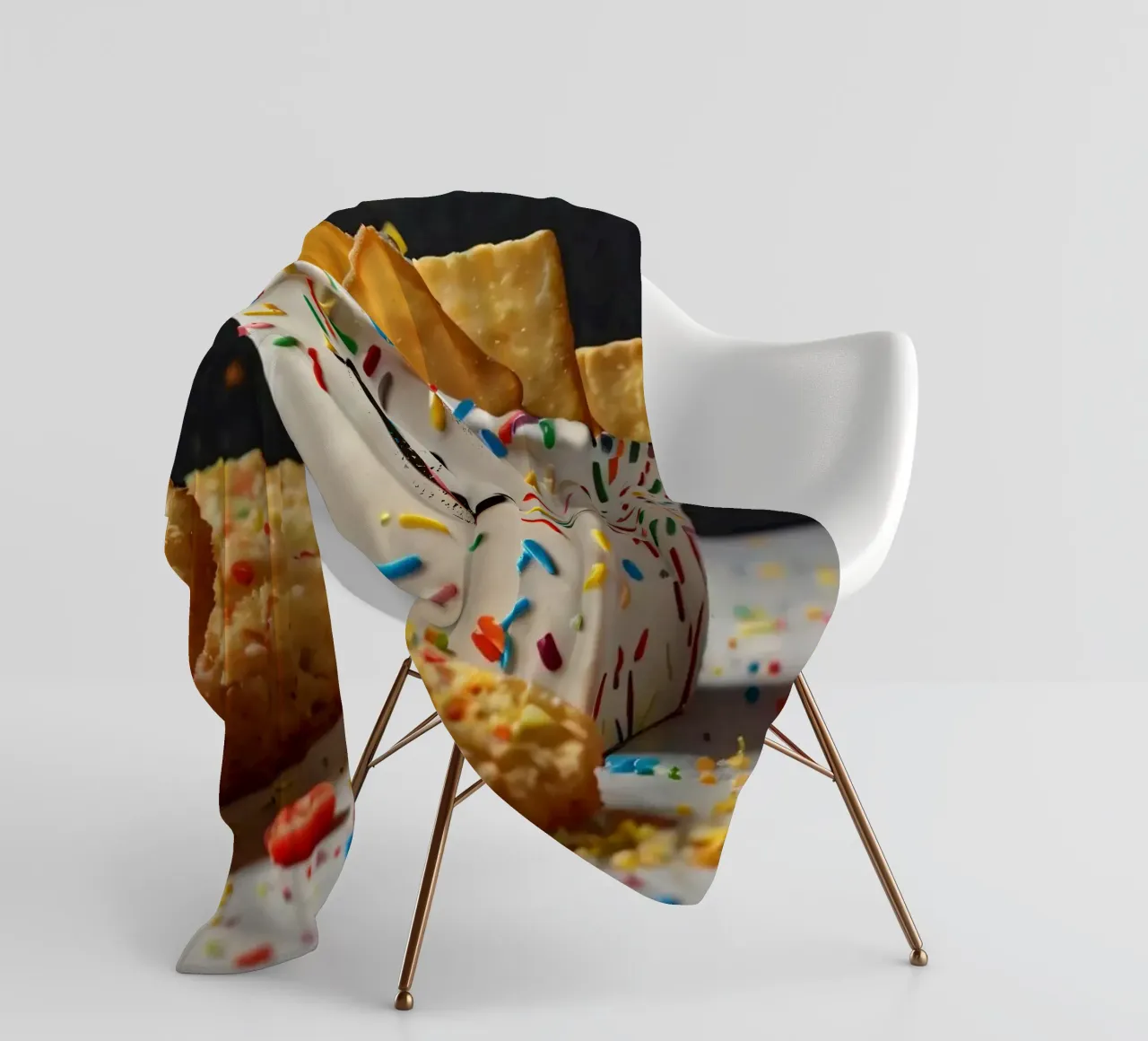 scena del dessert con un allegro contenitore pieno di coperta in pile da DesignDoodle