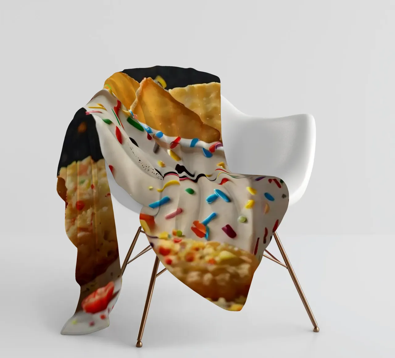 scena del dessert con un allegro contenitore pieno di coperta in pile da DesignDoodle