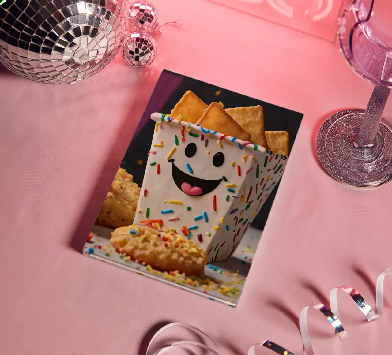 scena del dessert con un allegro contenitore pieno di diario da DesignDoodle