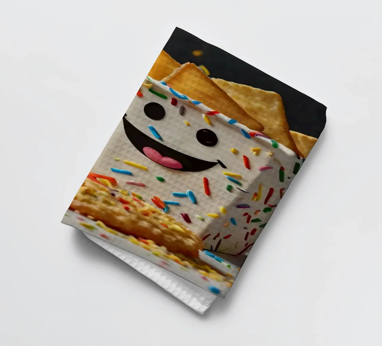 scena del dessert con un allegro contenitore pieno di canovaccio da cucina da DesignDoodle