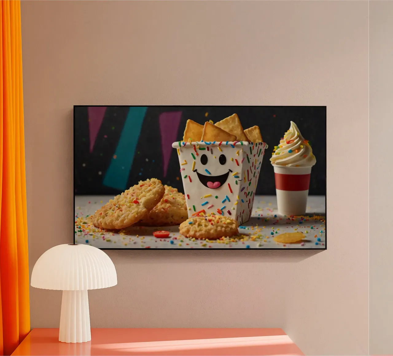 scena del dessert con un allegro contenitore pieno di plexiglass da DesignDoodle