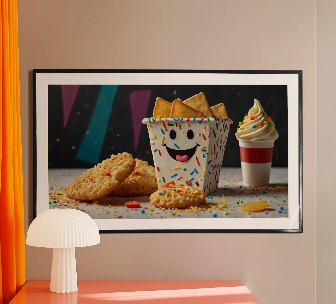 scena del dessert con un allegro contenitore pieno di carta hahnemühle da DesignDoodle