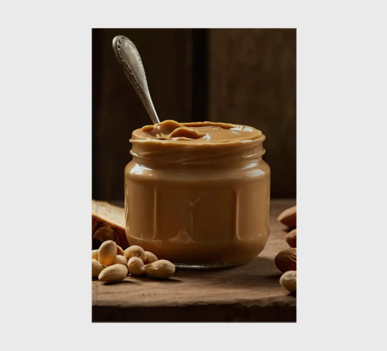 Delicious creamy peanut butter in a jar with sliced bread notebook by DesignDoodle