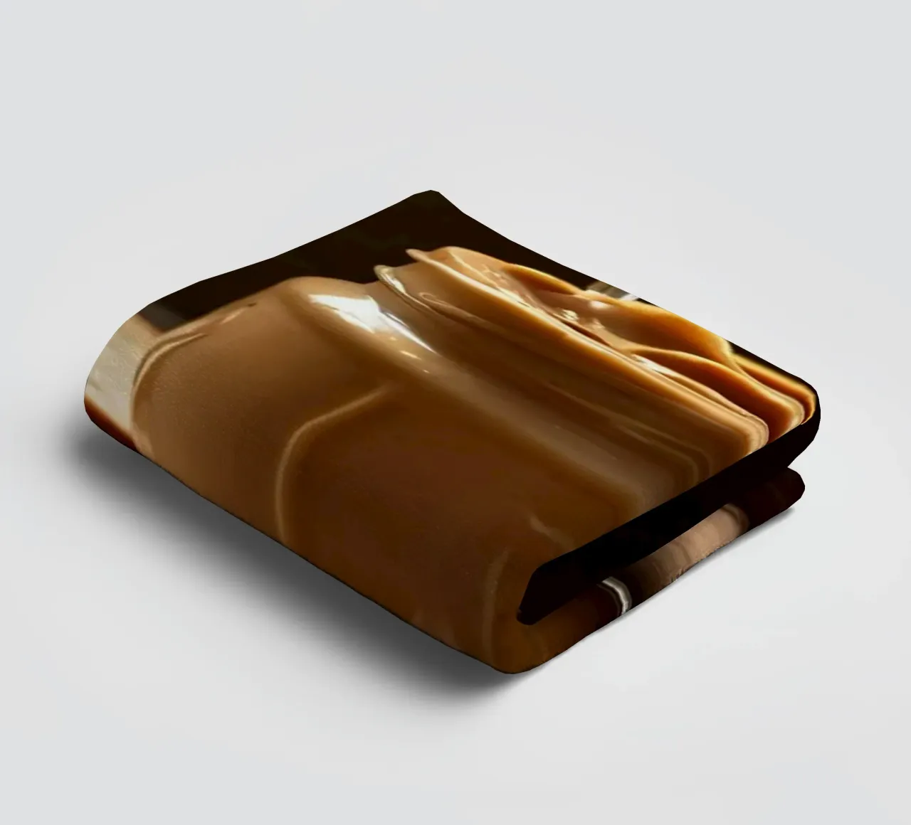Delicious creamy peanut butter in a jar with sliced bread towel by DesignDoodle