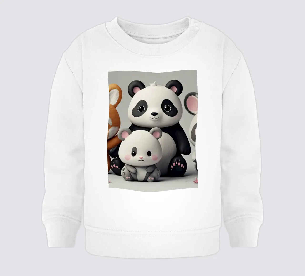 Animali giocosi dei cartoni animati riuniti in un allegro felpa neonato da DesignDoodle