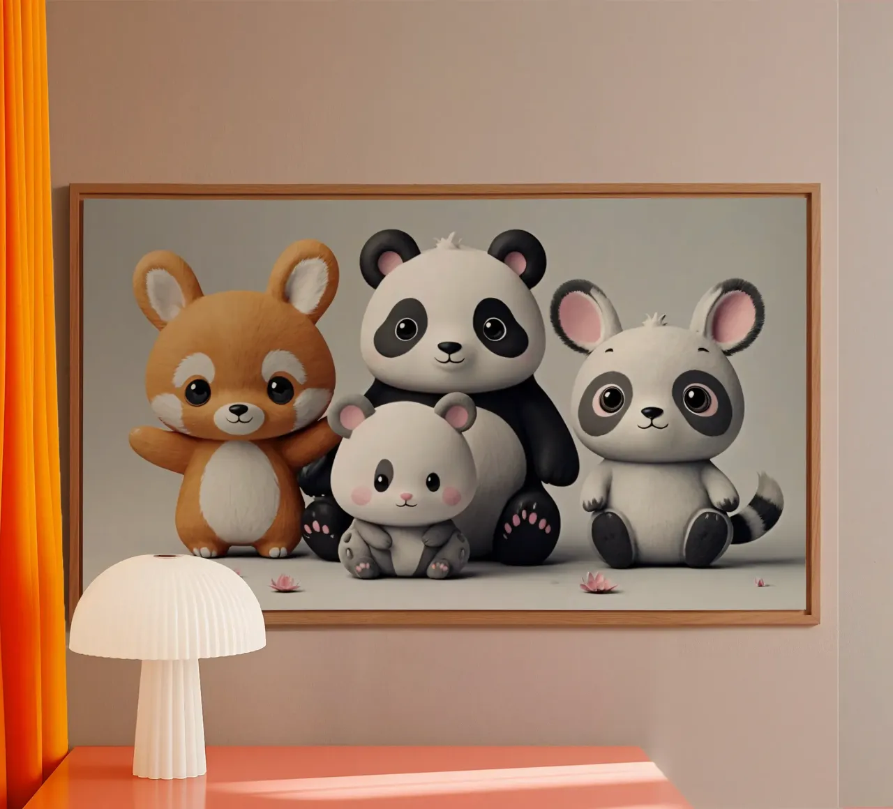 Animali giocosi dei cartoni animati riuniti in un allegro alluminio dibond da DesignDoodle