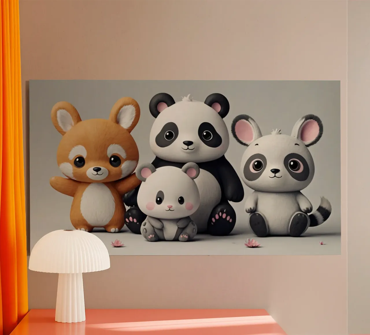 Animali giocosi dei cartoni animati riuniti in un allegro alluminio dibond da DesignDoodle