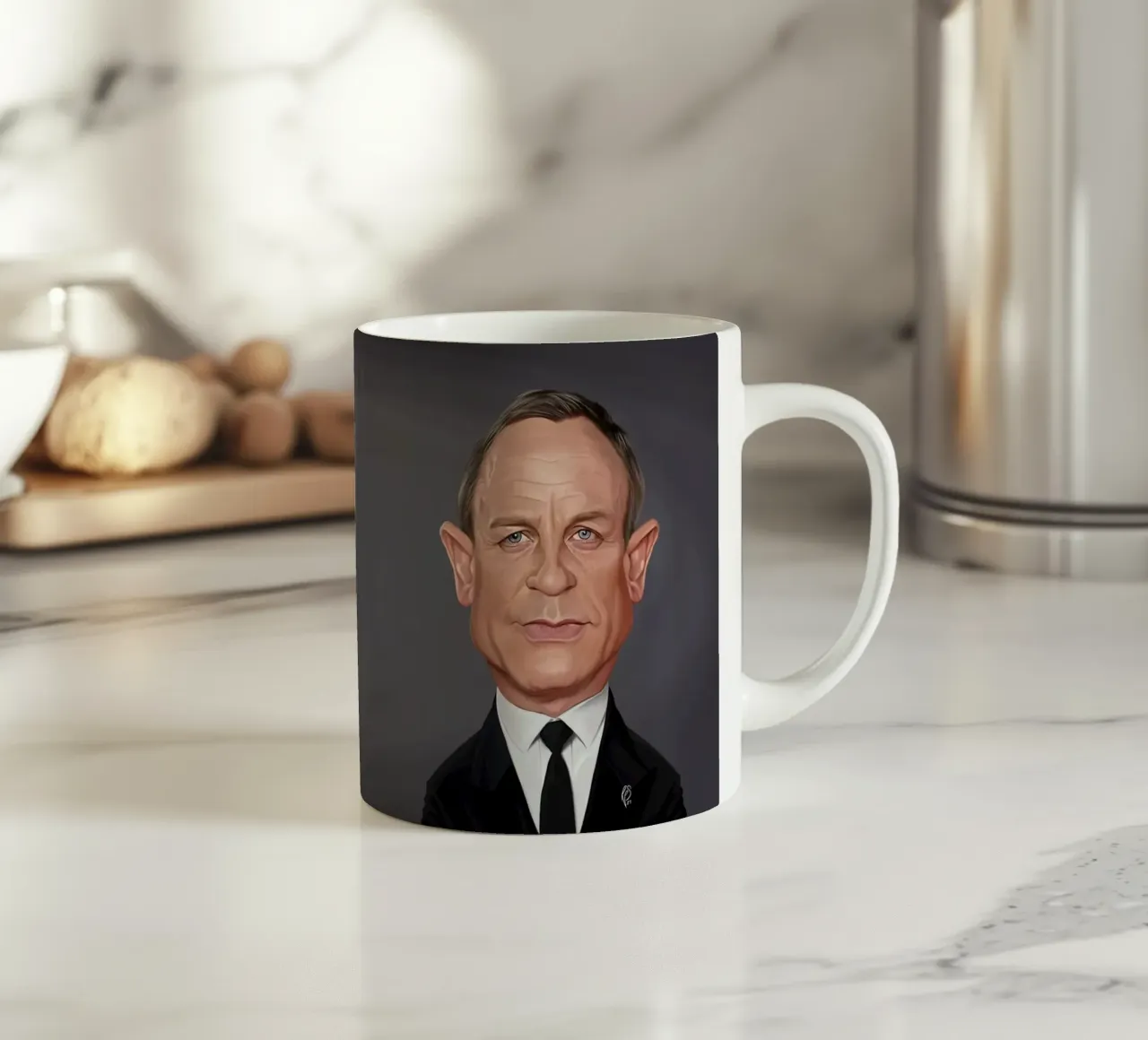 Daniel Craig tazza in ceramica da Rob Art | Illustration