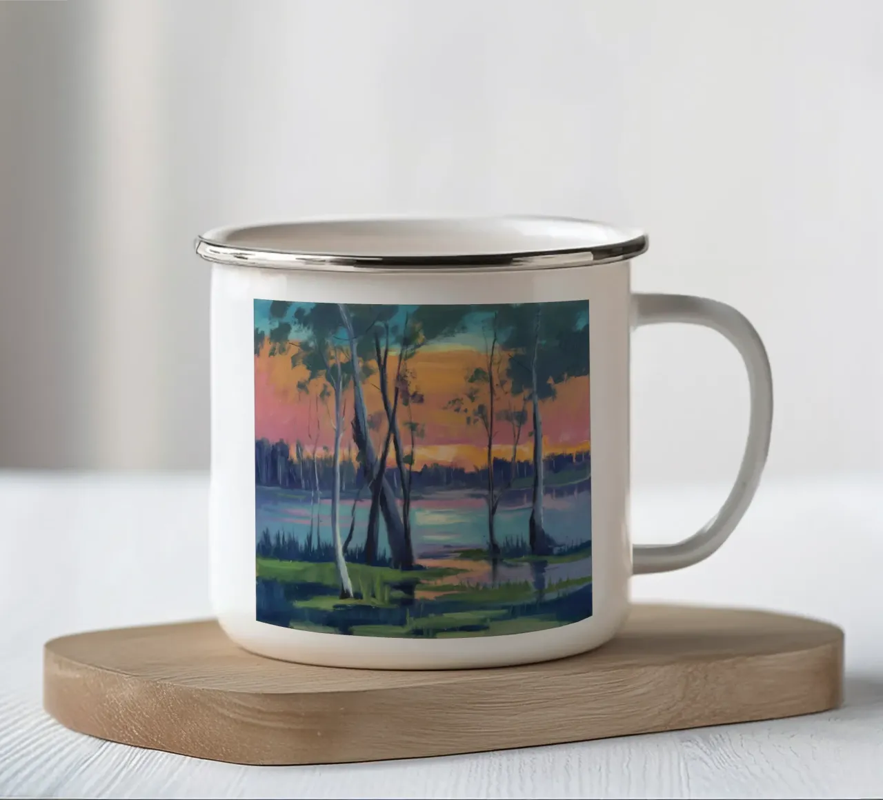 Specchio Sunset Grove tazza in smalto da Solestice Strokes