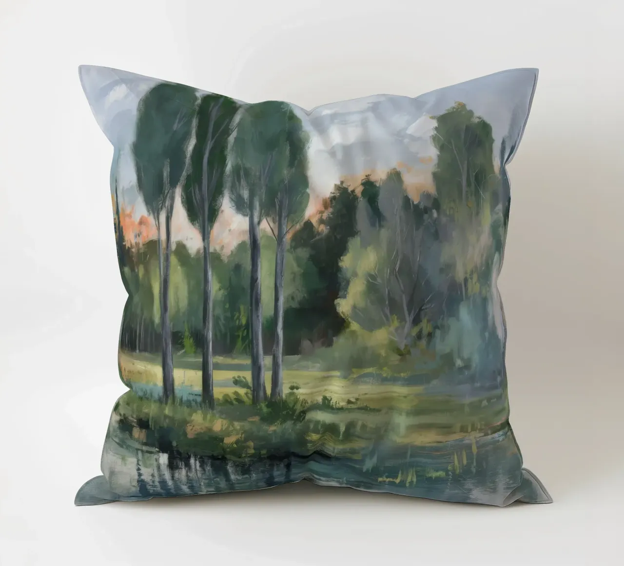 Riflessione sul Sunset Grove cuscino da Solestice Strokes