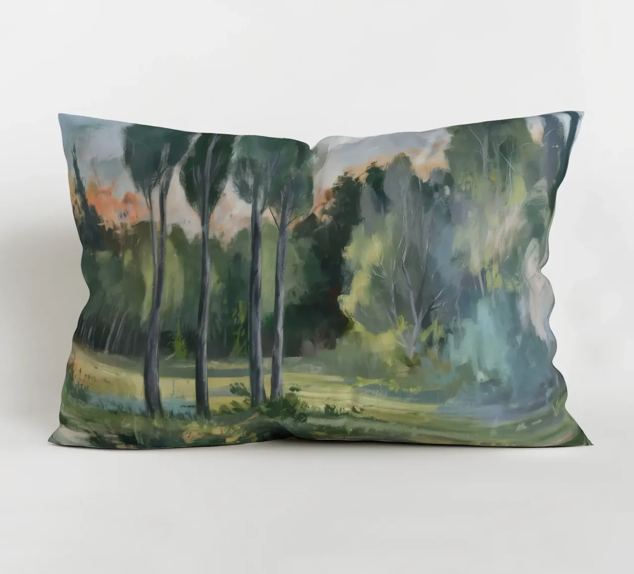 Riflessione sul Sunset Grove cuscino da Solestice Strokes