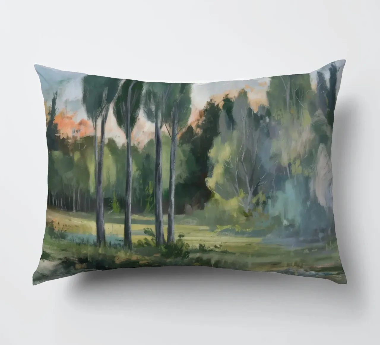 Riflessione sul Sunset Grove cuscino da Solestice Strokes