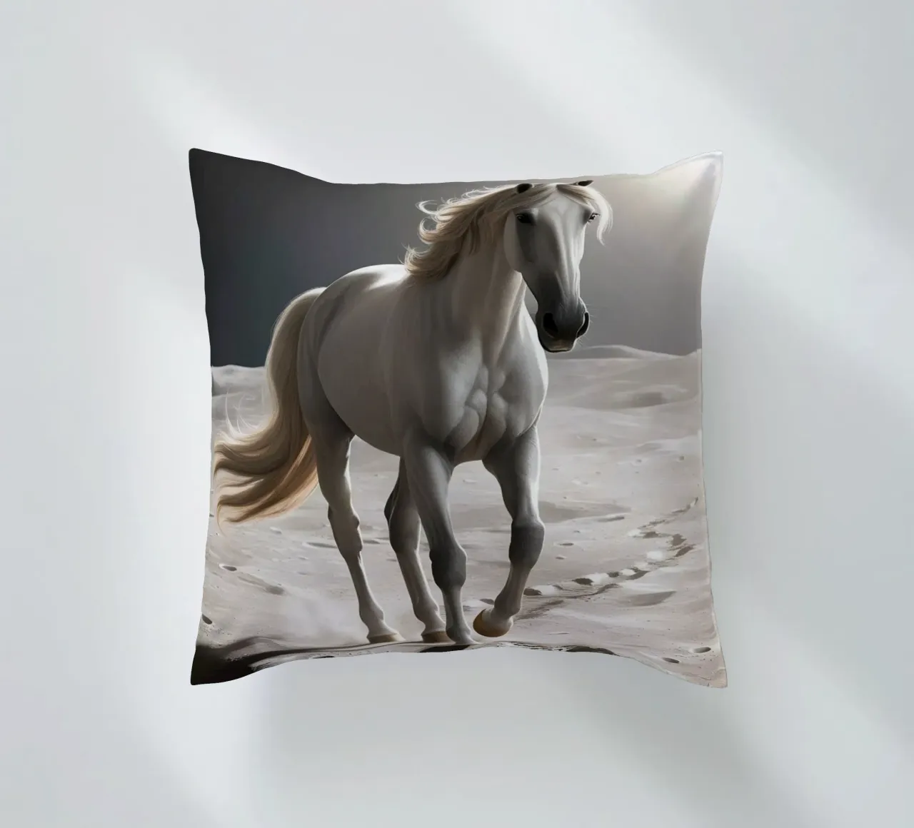 Pfer auf dem Mond cuscino da Poster Dreams
