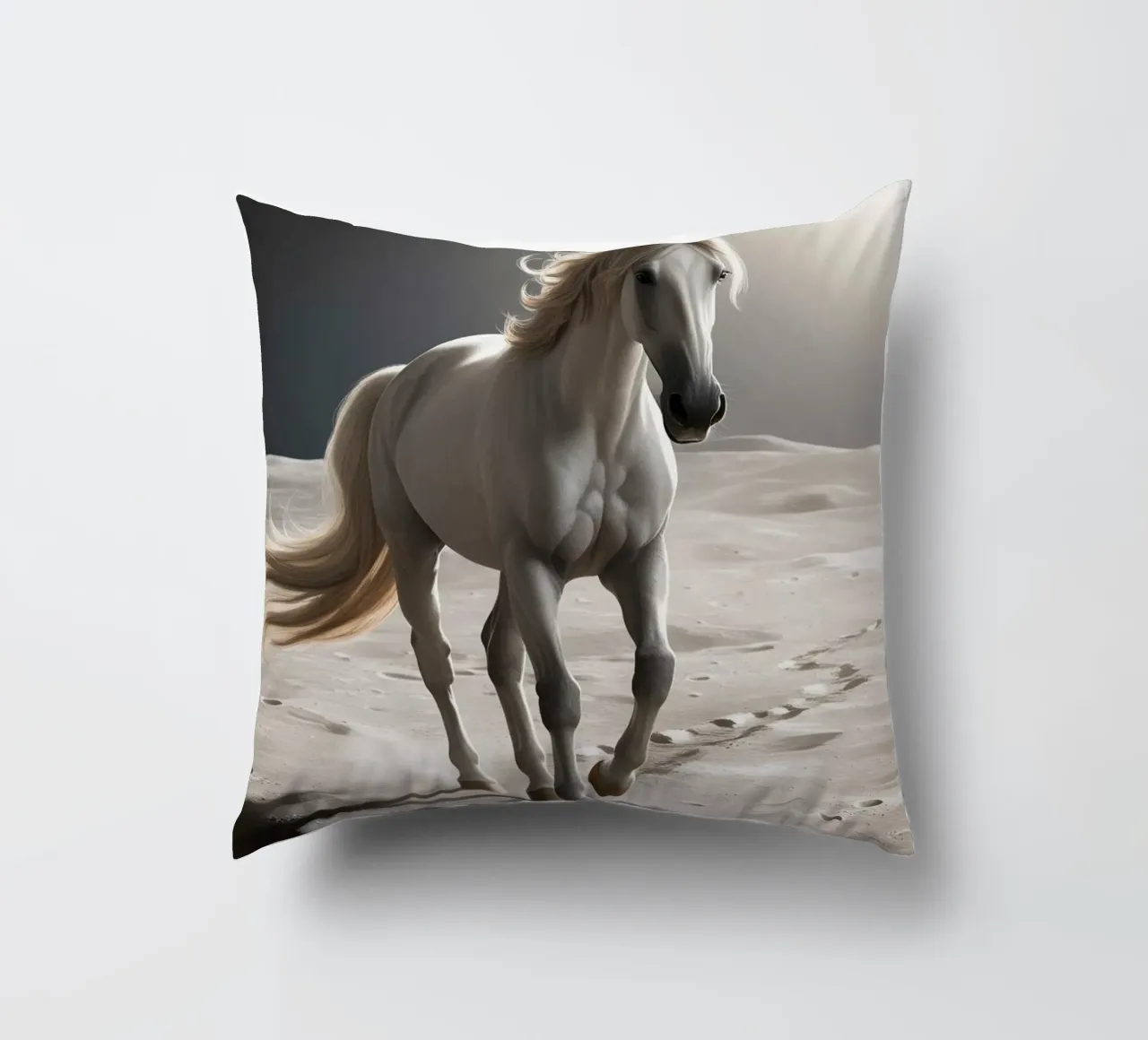 Pfer auf dem Mond cuscino da Poster Dreams