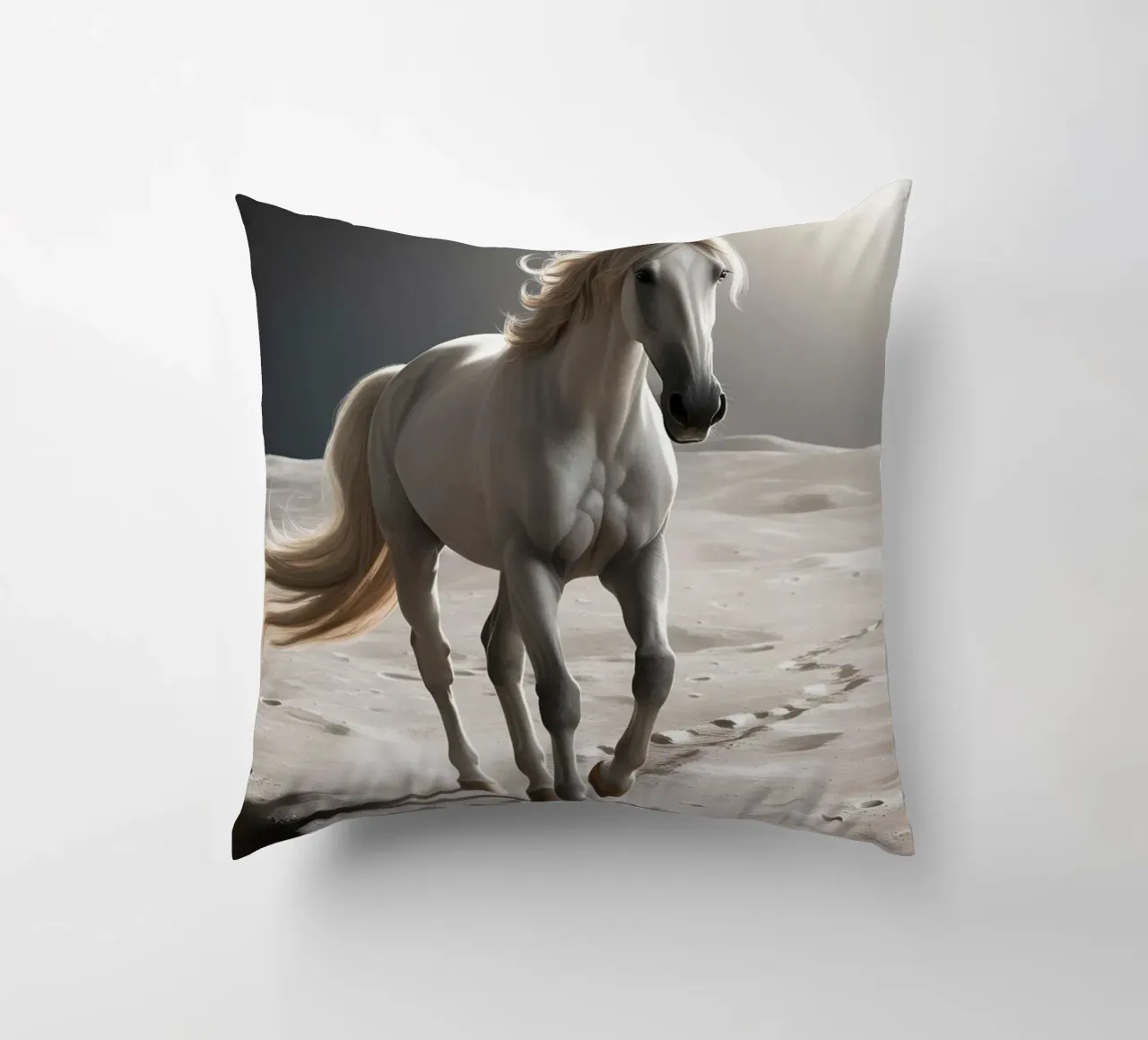 Pfer auf dem Mond cuscino da Poster Dreams