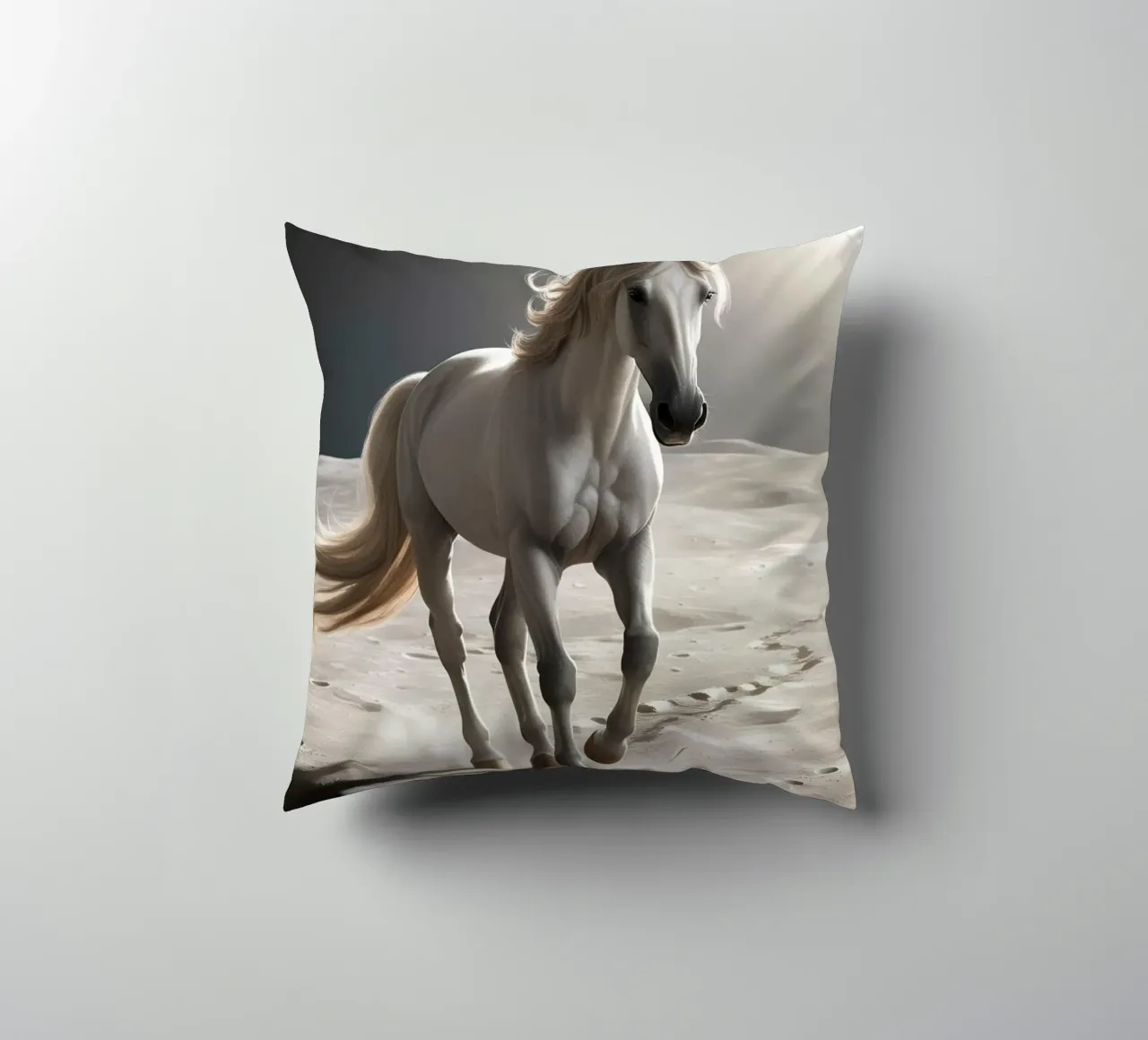 Pfer auf dem Mond cuscino da Poster Dreams