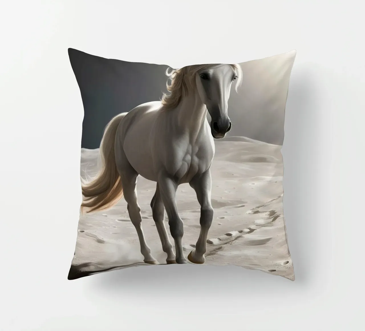 Pfer auf dem Mond cuscino da Poster Dreams