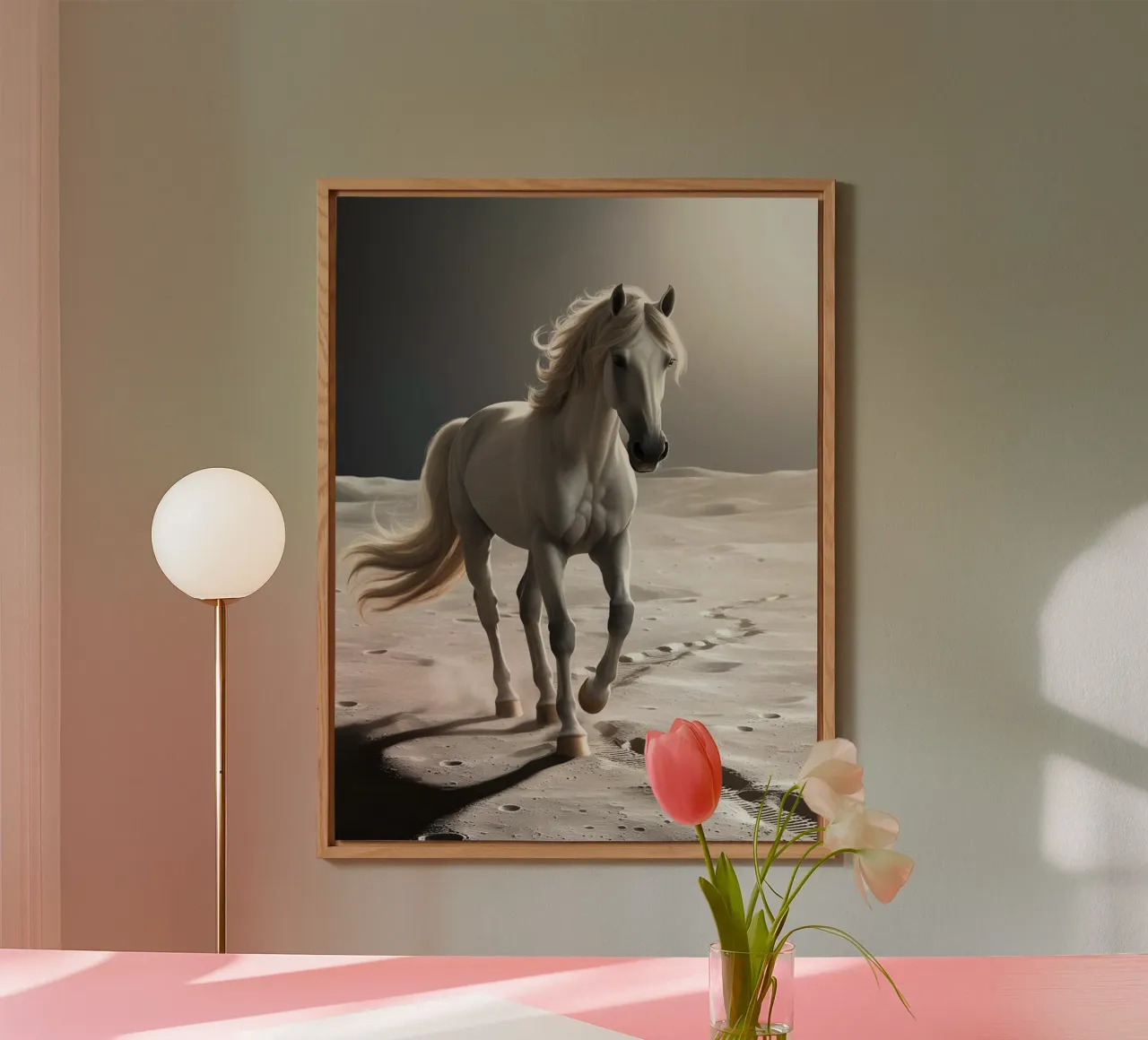 Pfer auf dem Mond alluminio dibond da Poster Dreams