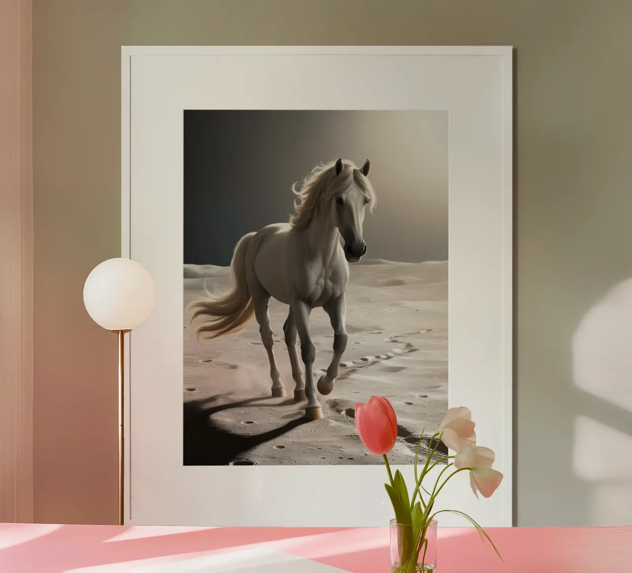 Pfer auf dem Mond carta hahnemühle da Poster Dreams