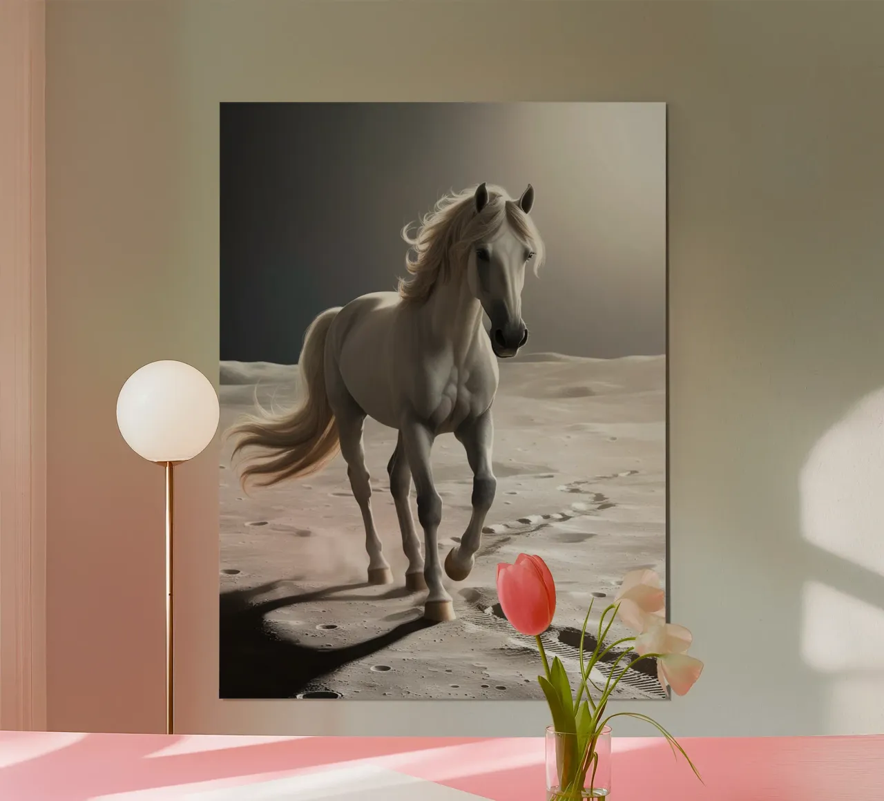 Pfer auf dem Mond carta hahnemühle da Poster Dreams